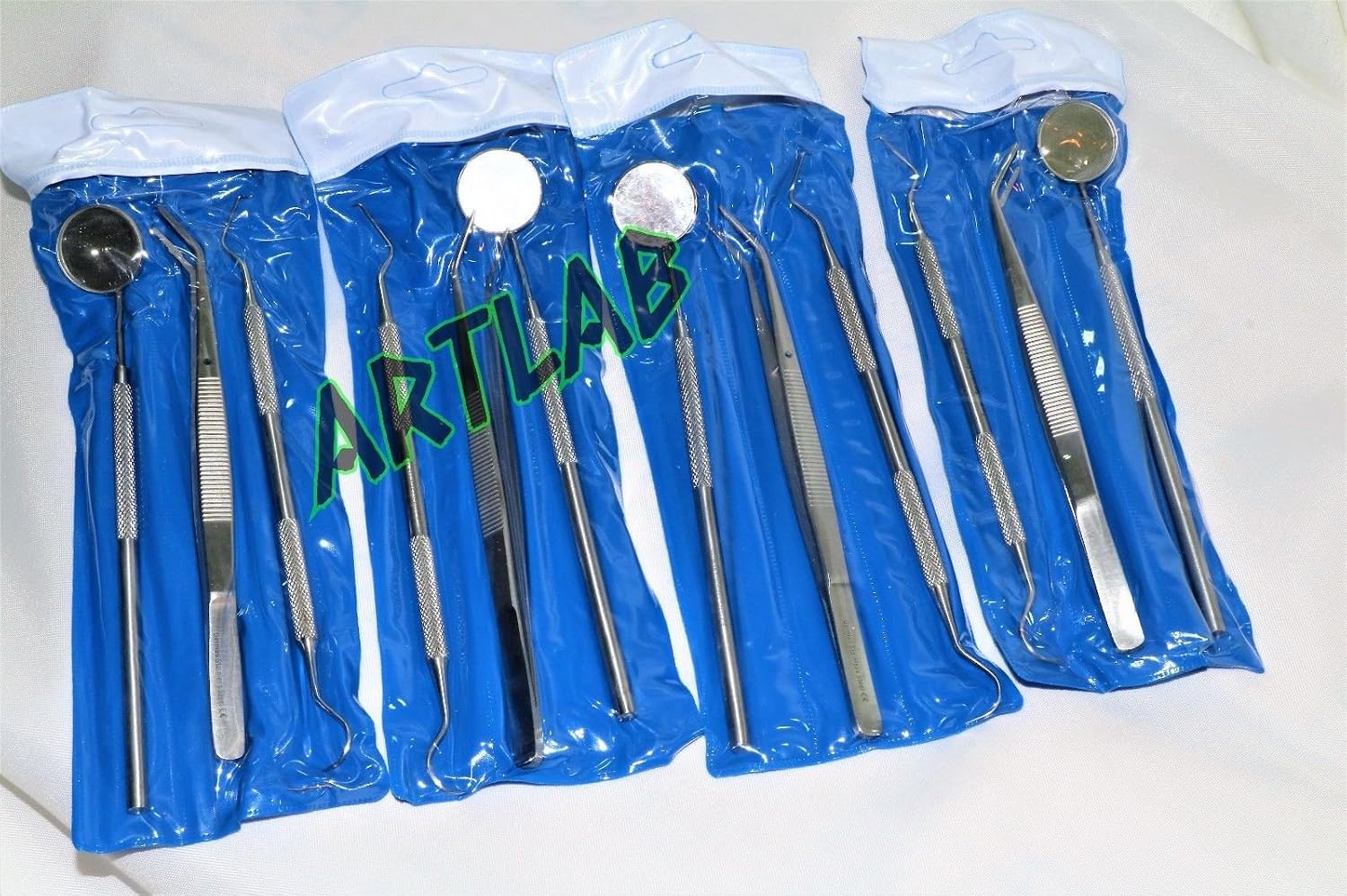 5 German Basic Dental Sets Explorer Probe Plus Dental Mirror Plus College Cotton PLIER CYNAMED