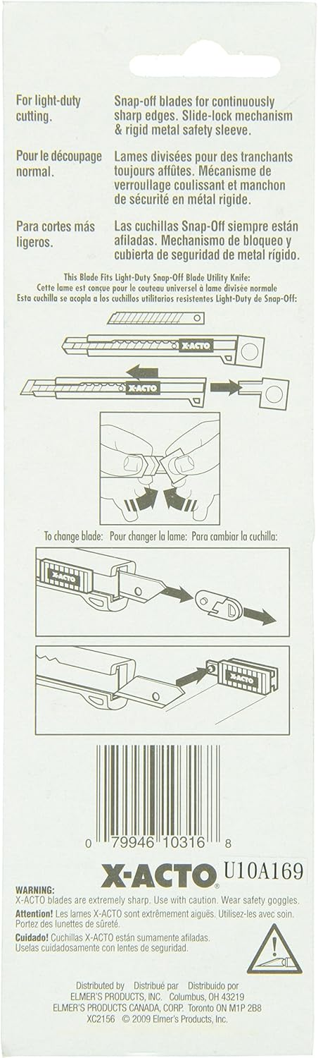 ELMERS X-Acto Light Duty Snap-Off Blade Utility Knife Each (X3244)
