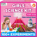 100+ Experiments Girls Science Kit for Kids Age 5-7 6-8 | Slime & Volcano Science Experiments Projects | Educational
