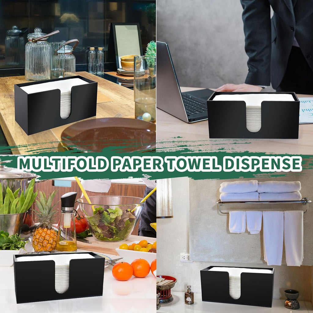 Paper Towel Holder Countertop, Black Acrylic Napkin Dispenser,2 Pack