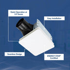 Broan-NuTone Bathroom Exhaust Fan – Easy Retrofit Without Attic Access, Ultra Quiet 0.9 Sones, Effective Ventilation at 60 CFM ENERGY STAR Certified Moisture and Odor Control