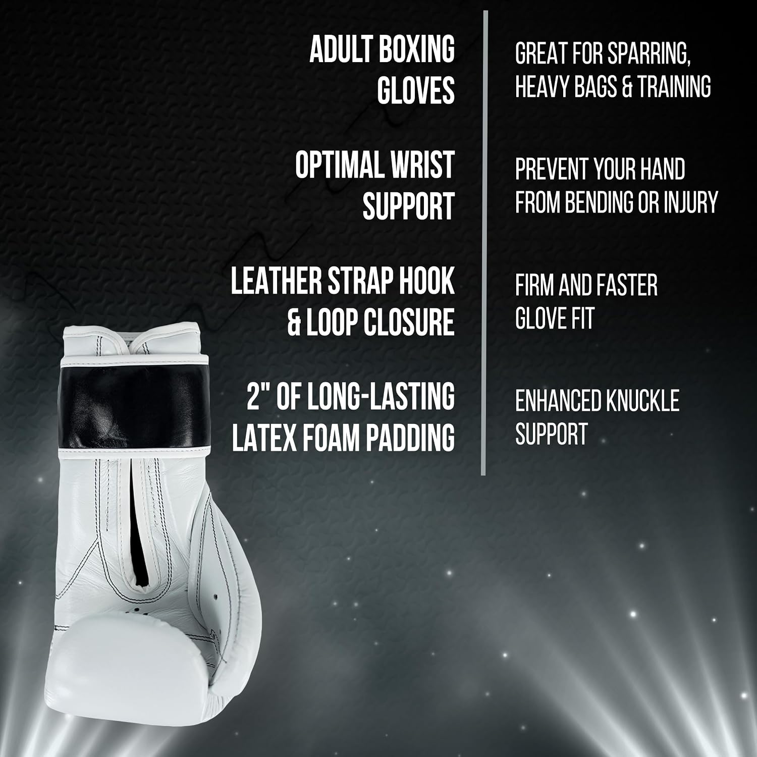 Training Boxing Gloves, 16oz, with Hook and Loop Closure | Sparring and Heavy Punching Bags, Men and Women, MMA