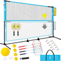 Pickleball Badminton Net Set for Backyards, All-in-One Portable Volleyball Combo Set with Adjustable Net, Volleyball