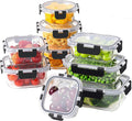18 Piece Glass Food Storage Containers with Lids, Glass Meal Prep Containers, Airtight Lunch Bento Boxes, BPA-Free &