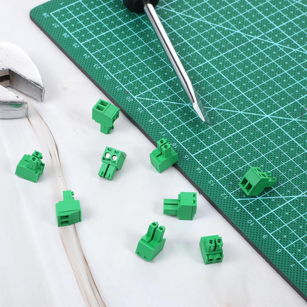 20 PCS KF2EDG 3.81mm Spacing 2 Pin Pluggable PCB Angle Screw Terminal Block Plug Connector Socket Panel Mount DIY