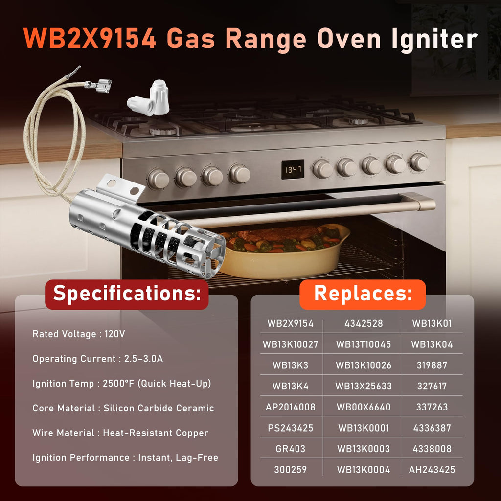 JGBP35WEA5WW JGRS14BEW3BB JGBP30WEW1WW JGBP26WEH2WW Gas Oven Igniter kit