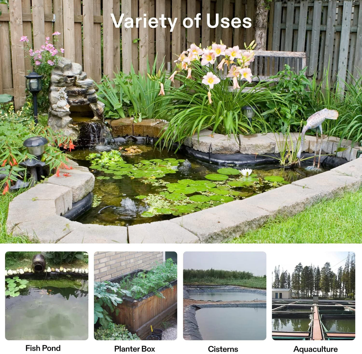 13.5 x 20 Feet Pond Liner for Koi Ponds, Aquaculture and Gardens
