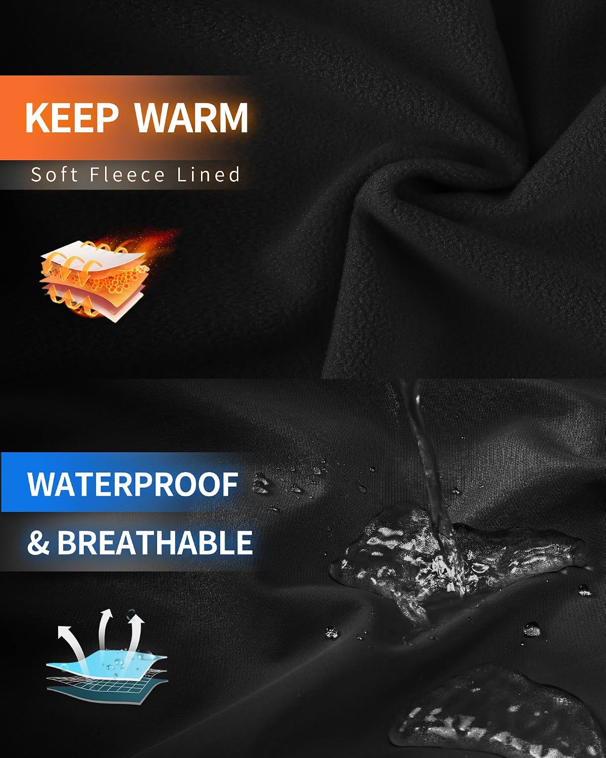 Women's Softshell Jacket Fleece Lined Waterproof Rain Coat