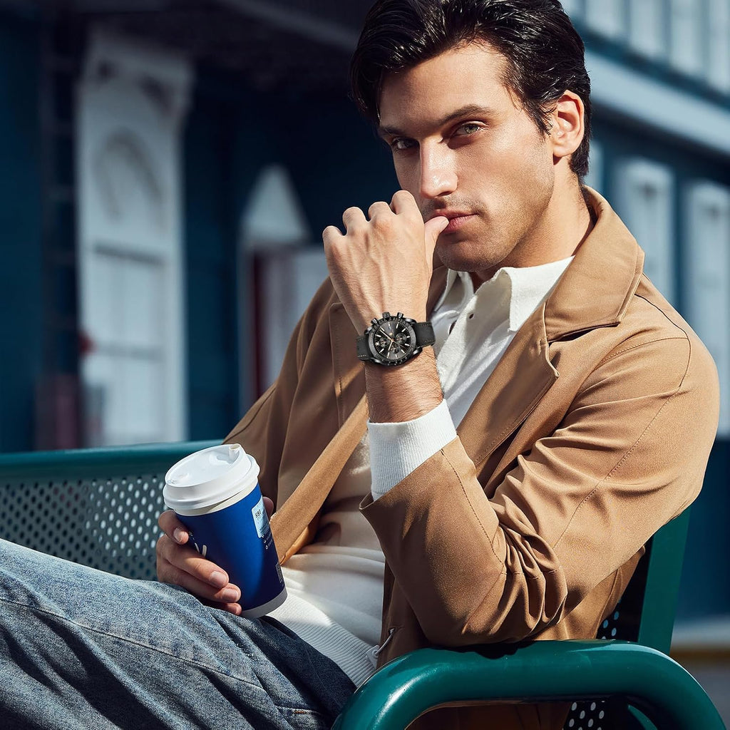 Mens Watches Quartz Analog Chronograph Waterproof Wrist Watches for Men Fashion Business Work Casual Sport Dress