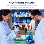 Conical Centrifuge Tubes 50mL, 25 Pcs Sterile Test Tubes with Screw Cap