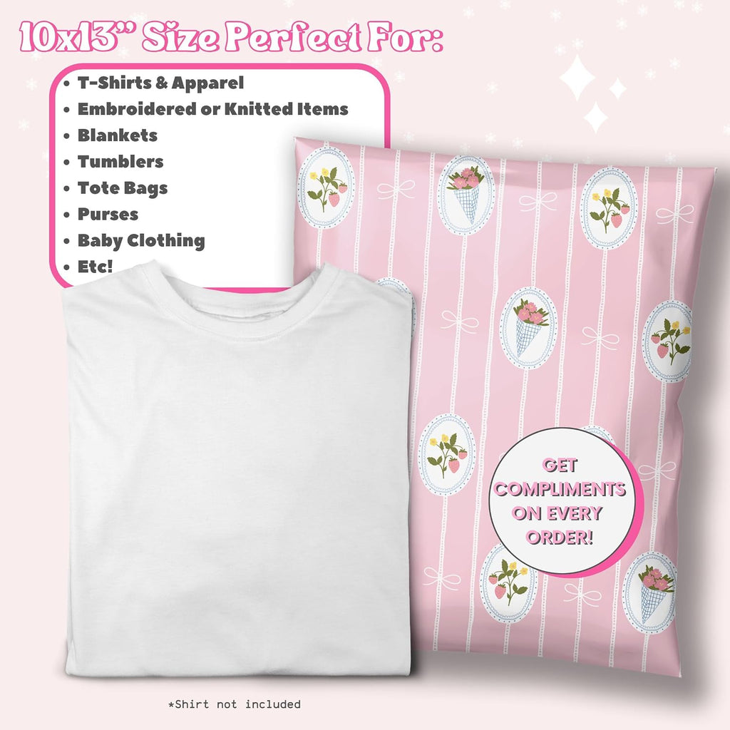 Shipping Bags Cute Pink Small Biz Packaging Poly Mailers