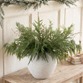 Christmas Faux Arrangement for Centerpieces - Pine Branches & White Berries