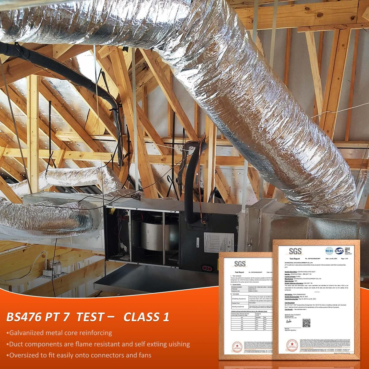 6" Insulated Flexible Duct R8, 25 FT HVAC Air Duct Hose | R8 insulation helps reduce heat loss and improve airflow