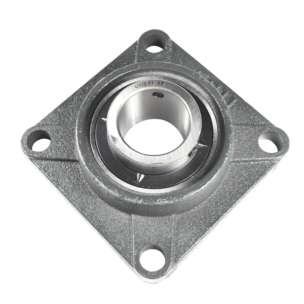 HQRP 2-Pack UCF211-32 Pillow Block Bearing 2-inch Bore, 4-Bolt Flange Mounted, Solid Base, Self-Alignment, Square