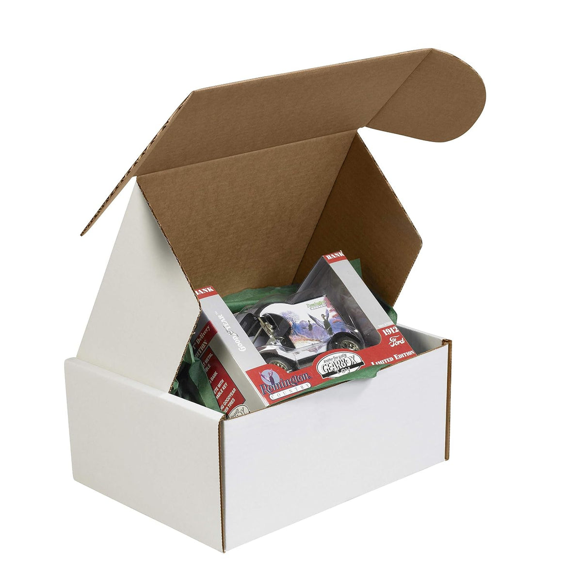 BFMFL964 Deluxe Literature Cardboard Mailers, 9 x 6 1/4 x 4 Inches, Corrugated Die-Cut Shipping Boxes, Medium White
