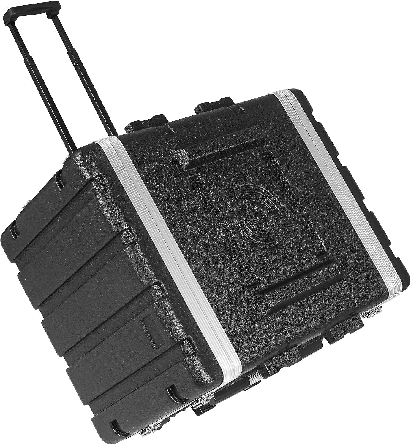 Lightweight 8U PA DJ Rack/Road Case with 7U Rack Space, ABS Construction, 19” Depth, Retractable Handle, Wheels and