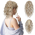 Ponytail Extension, 12" Short Claw Ponytail Extension Wavy Curly Jaw Clip in Pony tails Hair Extension Natural