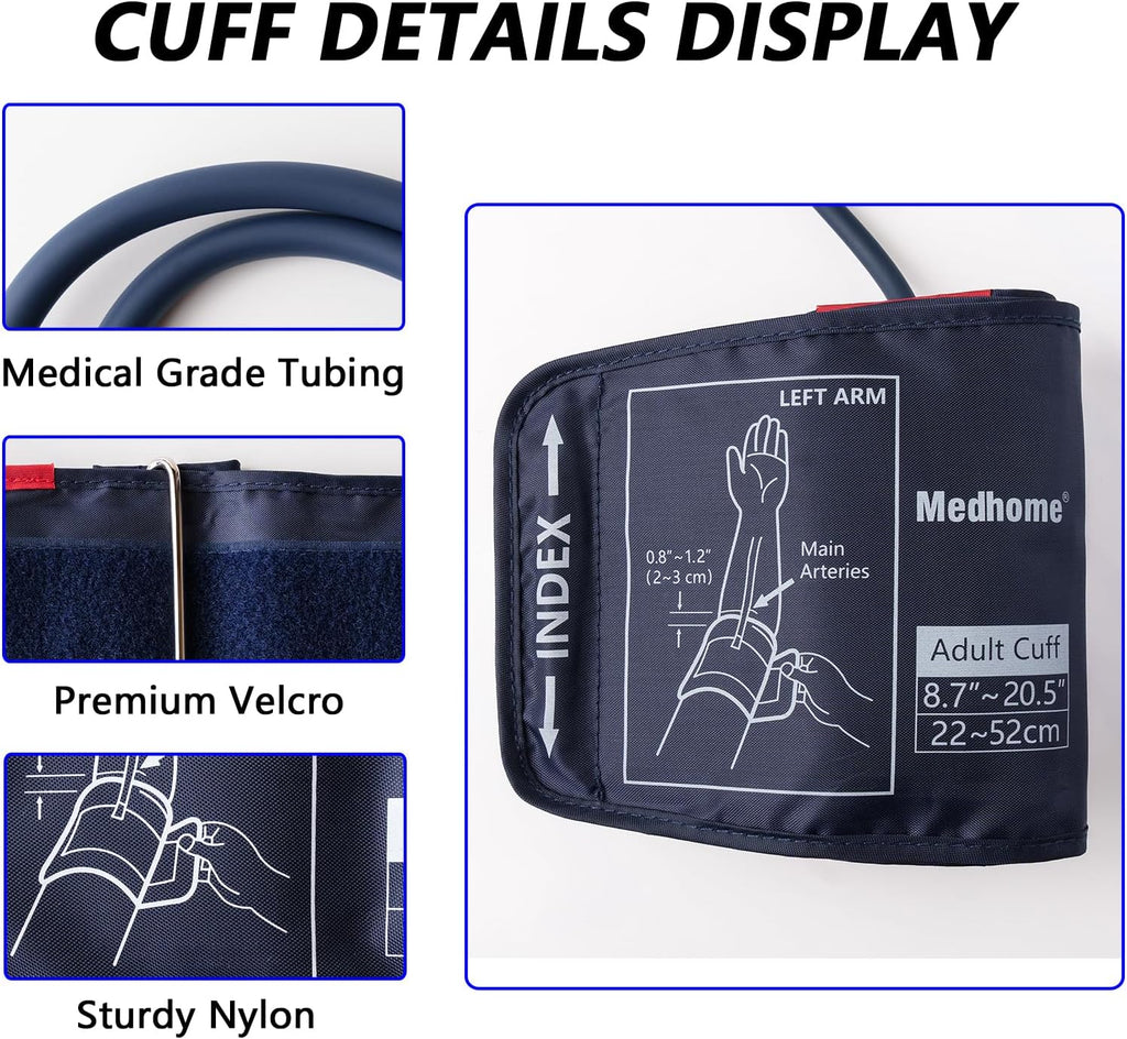 Extra Large Blood Pressure Cuff Upper Arm 8.7"-20.5"(22-52cm) XL Replacement BP Cuff for Big Arms Adult Cuff with 8