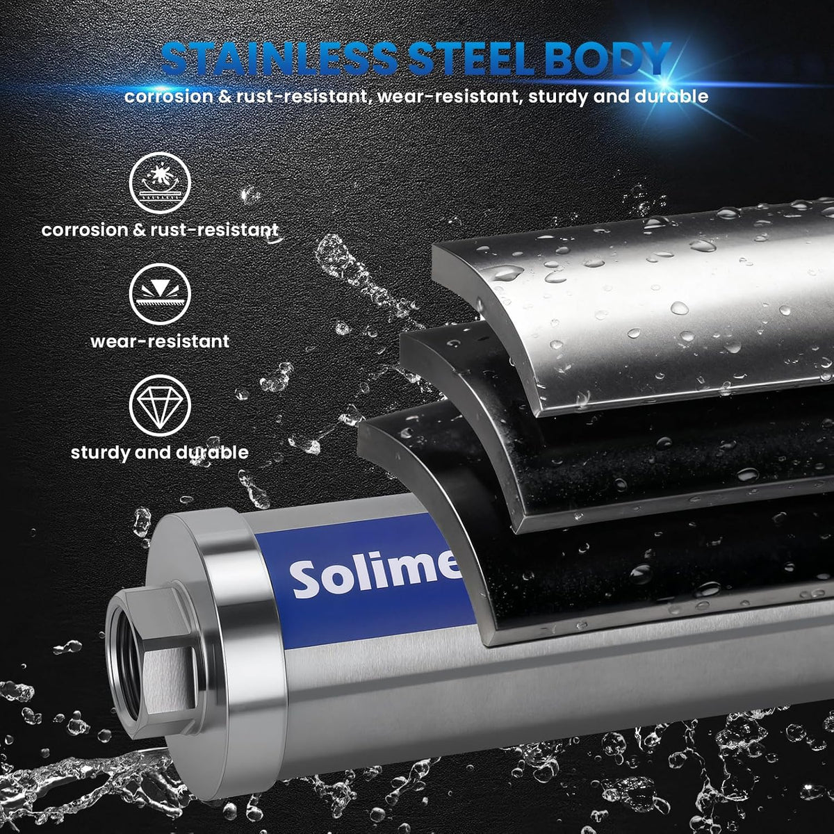 Central Water Softner, Salt-Free Whole House Water Descaler, 3/4" NPT Water Heater Descaler, lon Polarization System