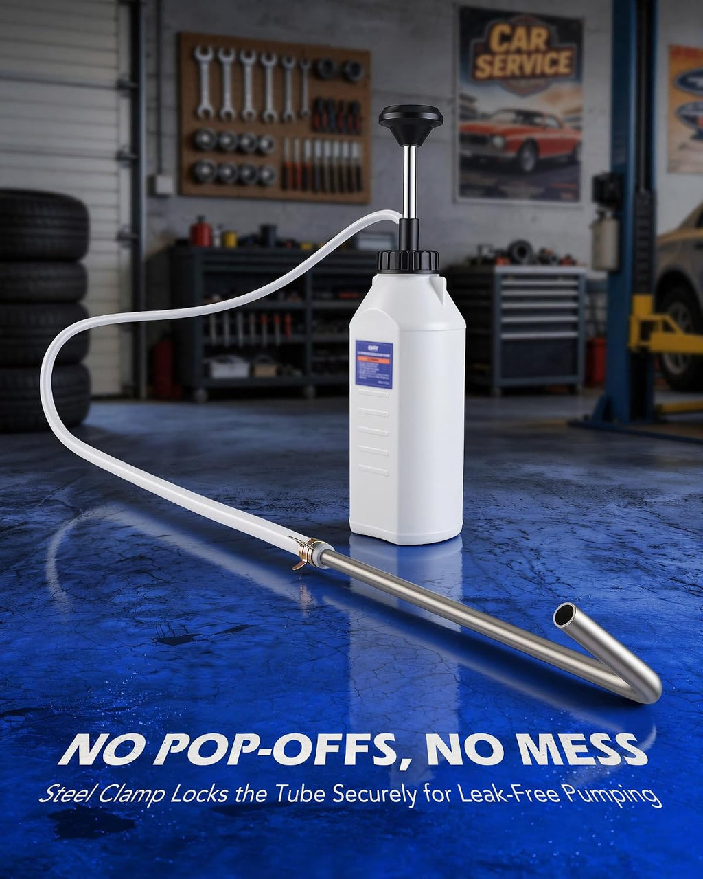 OMT 1L Hand Fuel Pump, Multi-Purpose Oil Pump with 39" Silicone Hose