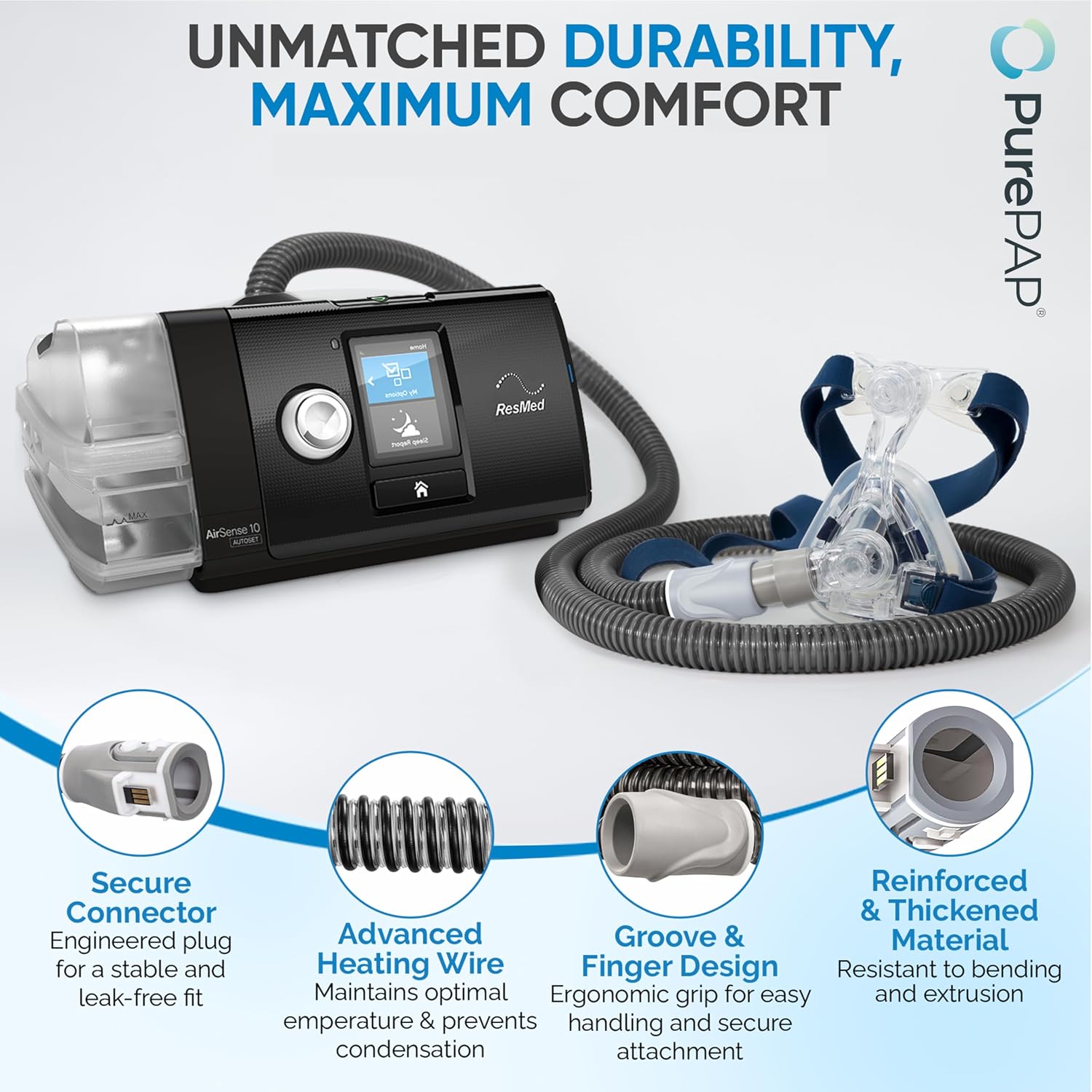 CPAP Tube Kit for Airsense 10-20 CPAP Filters and 6 Foot Heated CPAP Tube, Compatible with Airsense 10 and Aircurve