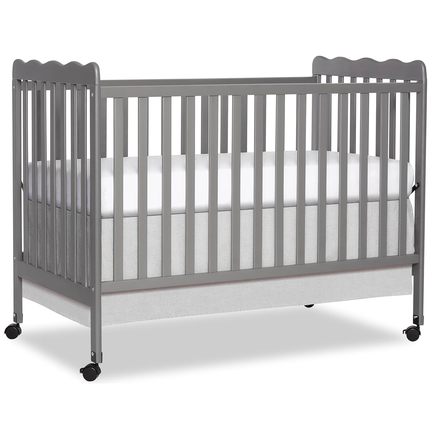 Carson Classic 3-in-1 Convertible Full-Size Baby Crib in Steel Grey, GreenGuard Gold & BSA, 4 Mattress Heights