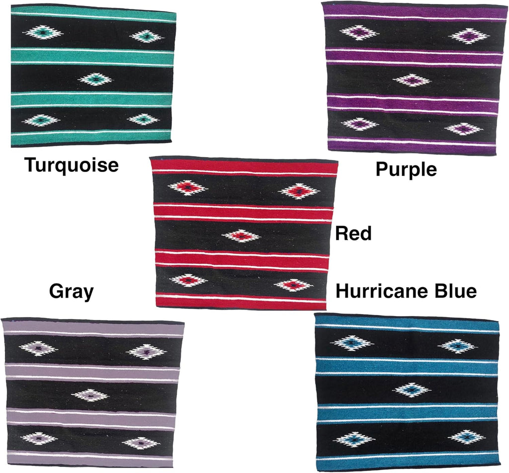 36"x 34" Navajo Design Acrylic Saddle Blanket -2.4 lbs (Purple and Black)