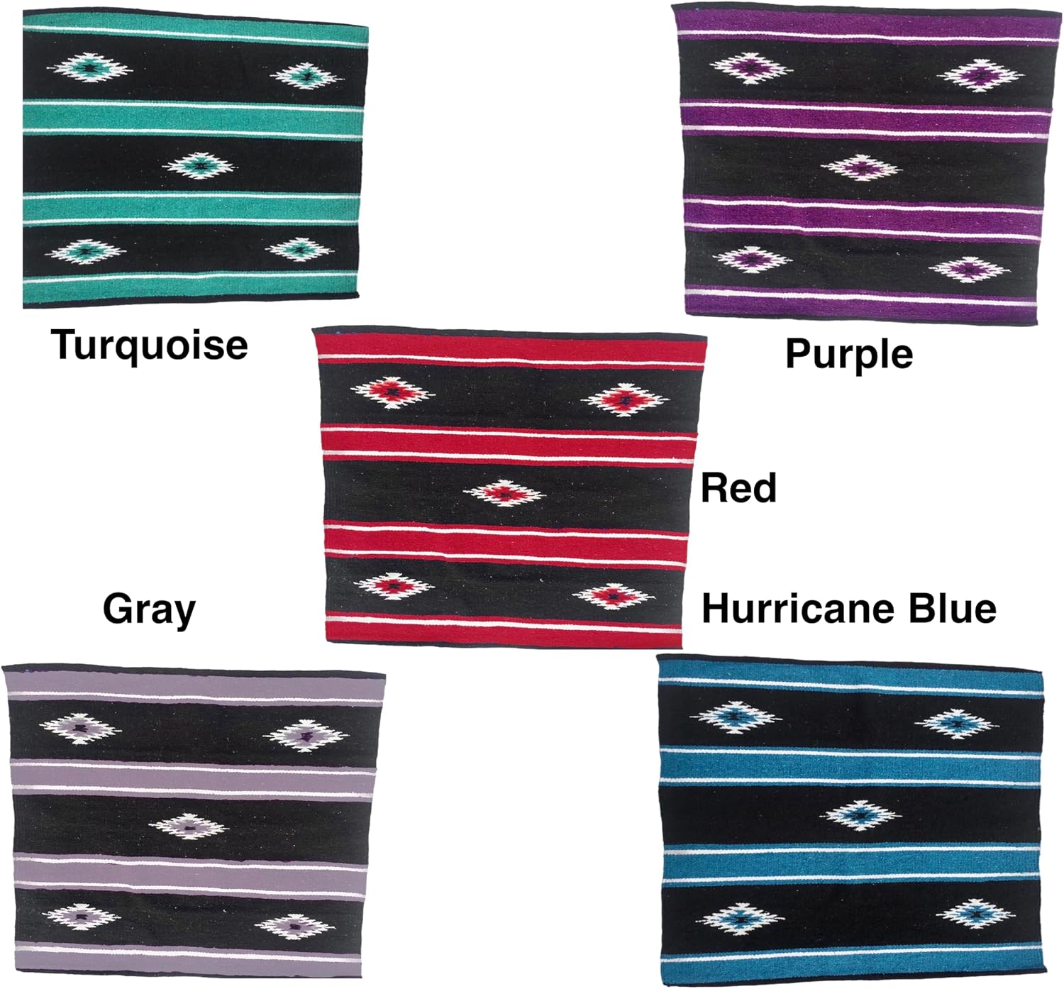 36"x 34" Navajo Design Acrylic Saddle Blanket -2.4 lbs (Purple and Black)