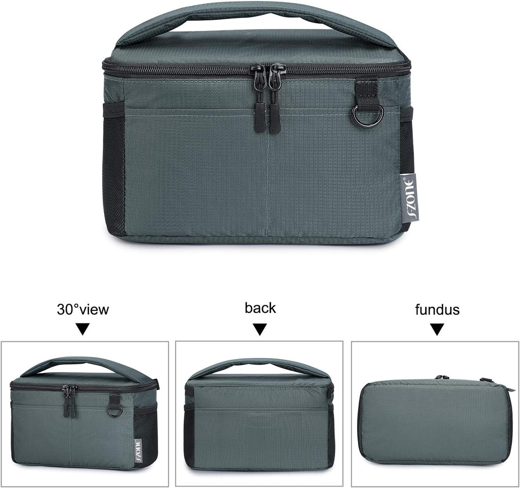 Water Resistant Camera Insert Bag with Sleeve Camera Case | Thicker Padding,Detachable Dividers,Fits in Backpack or
