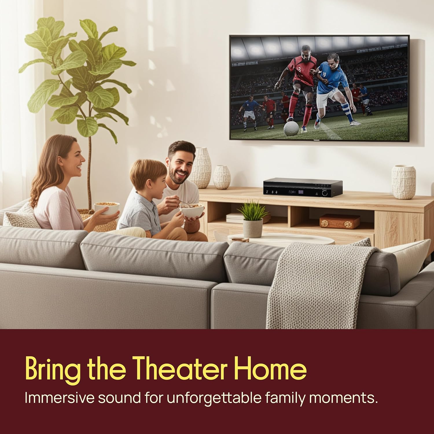 5.2 Channel Bluetooth Home Theater Amplifier, 240 watts Peak Power, Microphone Input with Echo for Karaoke, ARC