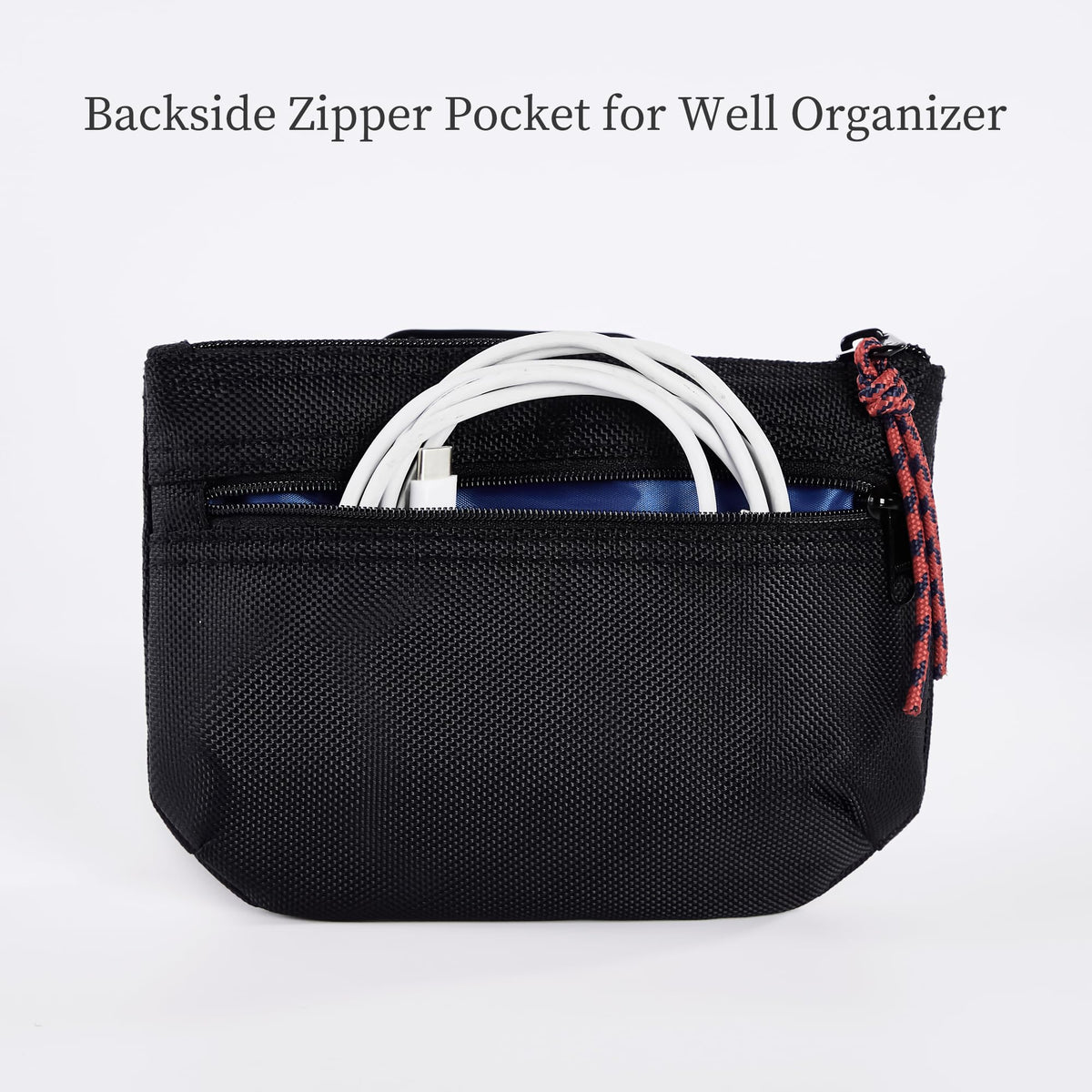 Rough Enough Small Tech Storage Pouch EDC Travel Cable Organizer, Black
