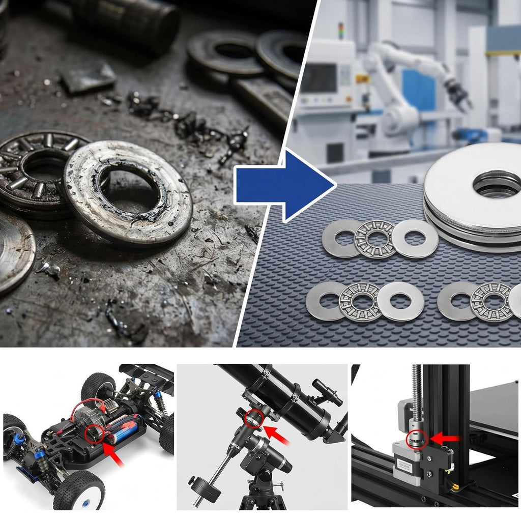 KASHUNUO Flat Thrust Needle Bearing: 8 Sets AXK1024 for Limited Axial Space