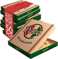 BULK Disposable Pizza Boxes 50 Pack | 12 Inch | Brown Kraft or White | E-Flute | Designed - Hot & Delicious