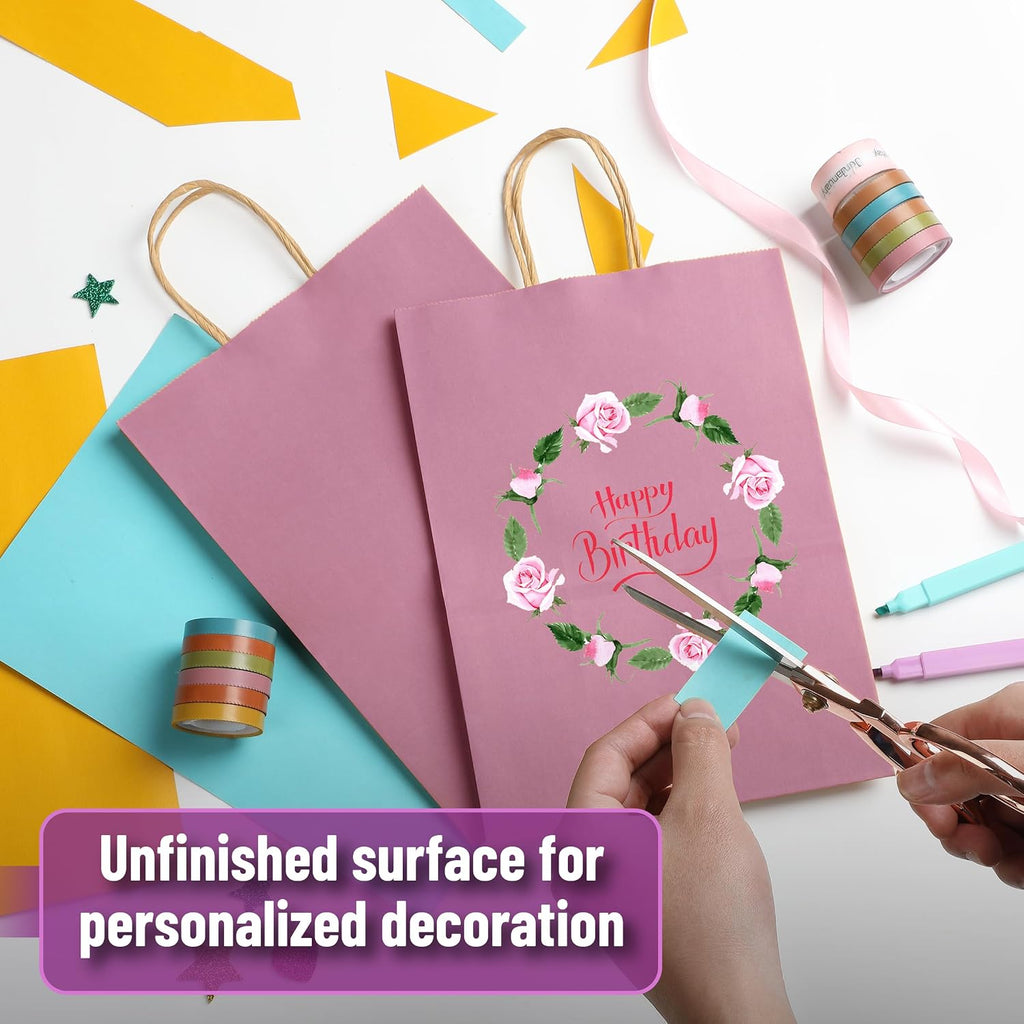 Paper Gift Bags with Handles, 60 Pack, 7.6" x 4.7" x 10.6"