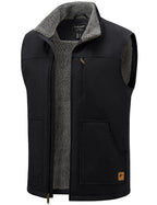 Men's Outerwear Vests Cotton Sherpa Fleece Lined Vests, Black, XL