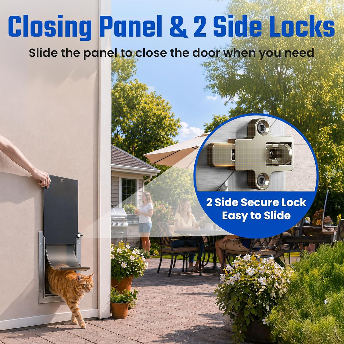 Cat Door for Wall, Small Pet Door, Heavy Duty Doggy Door, All Aluminum Frame, 2 Magnetic Flaps, Energy Efficient