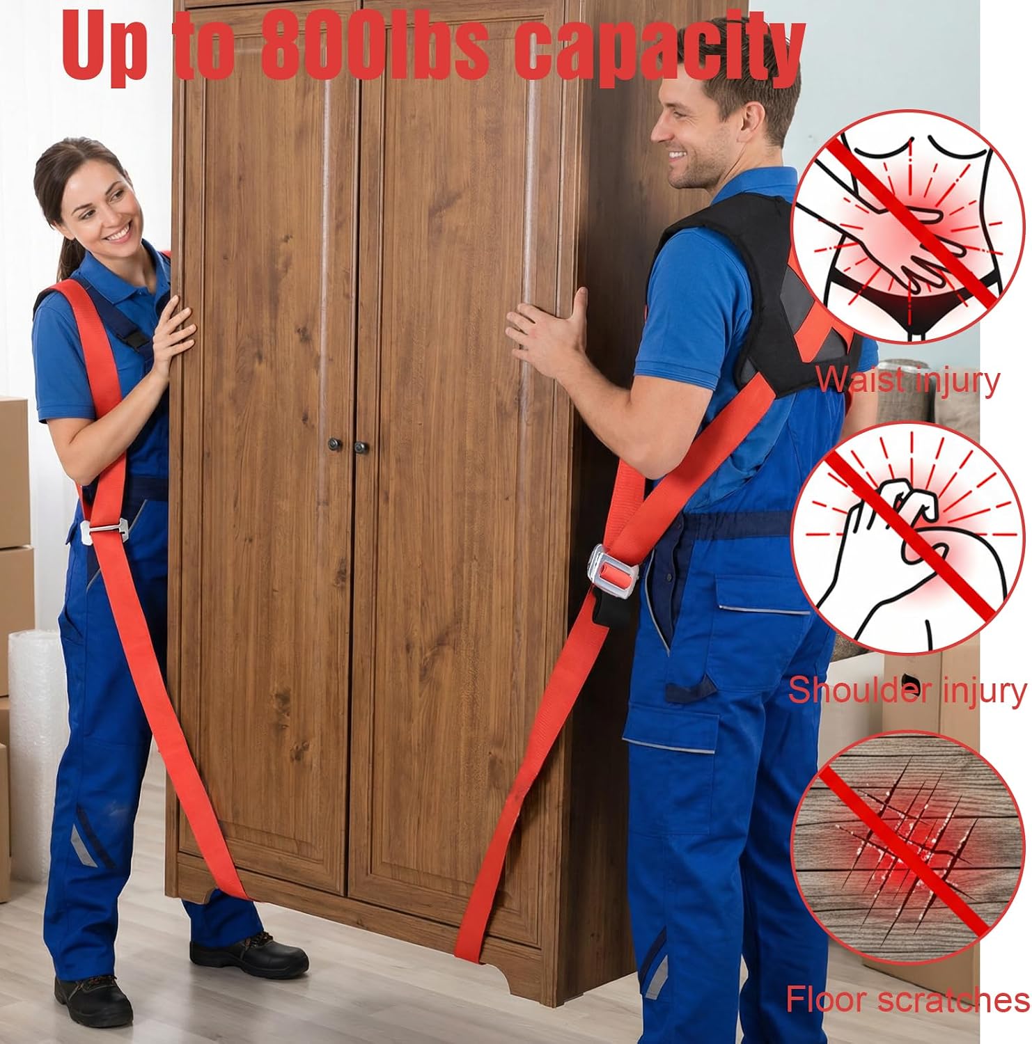 Moving Straps 2-Person Lifting and Moving System Transporting Heavy Objects up to 880lbs Efficiently Safely Suitable