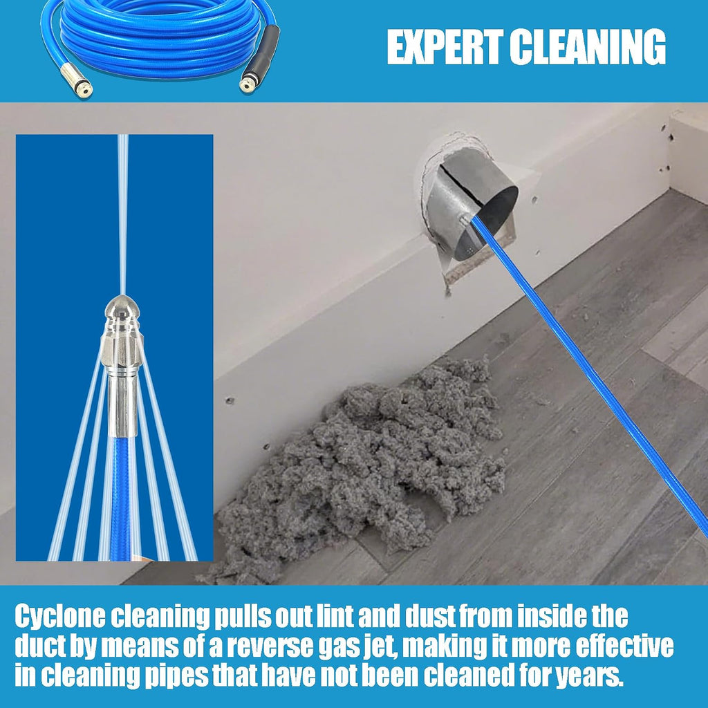 Dryer Vent Cleaner Kit 32FT, Improve Dryer Efficiency & Reduce Drying Time