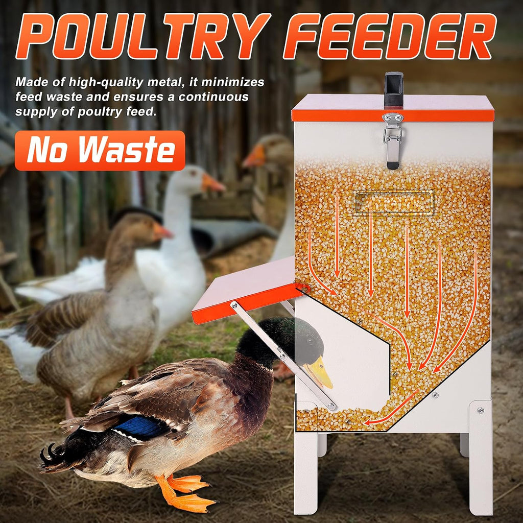Automatic Chicken Feeder No Waste for Coop, Duck Feeder No Mess