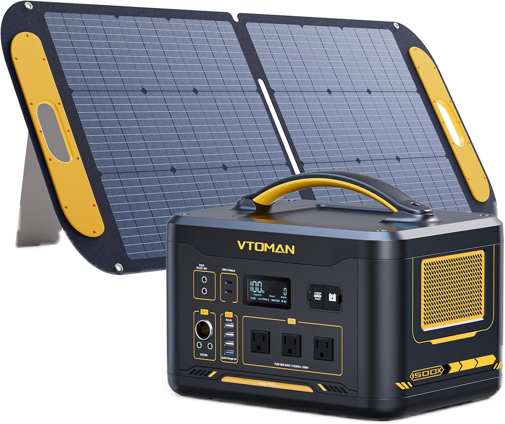 Jump 1500X Portable Power Station with 110W Solar Panel | 828Wh LiFePo4 Solar Generator Kit with 1500W Pure Sine Wave