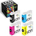 LC51 Ink Cartridges Replacement for Brother LC 51 Ink, 4-Pack