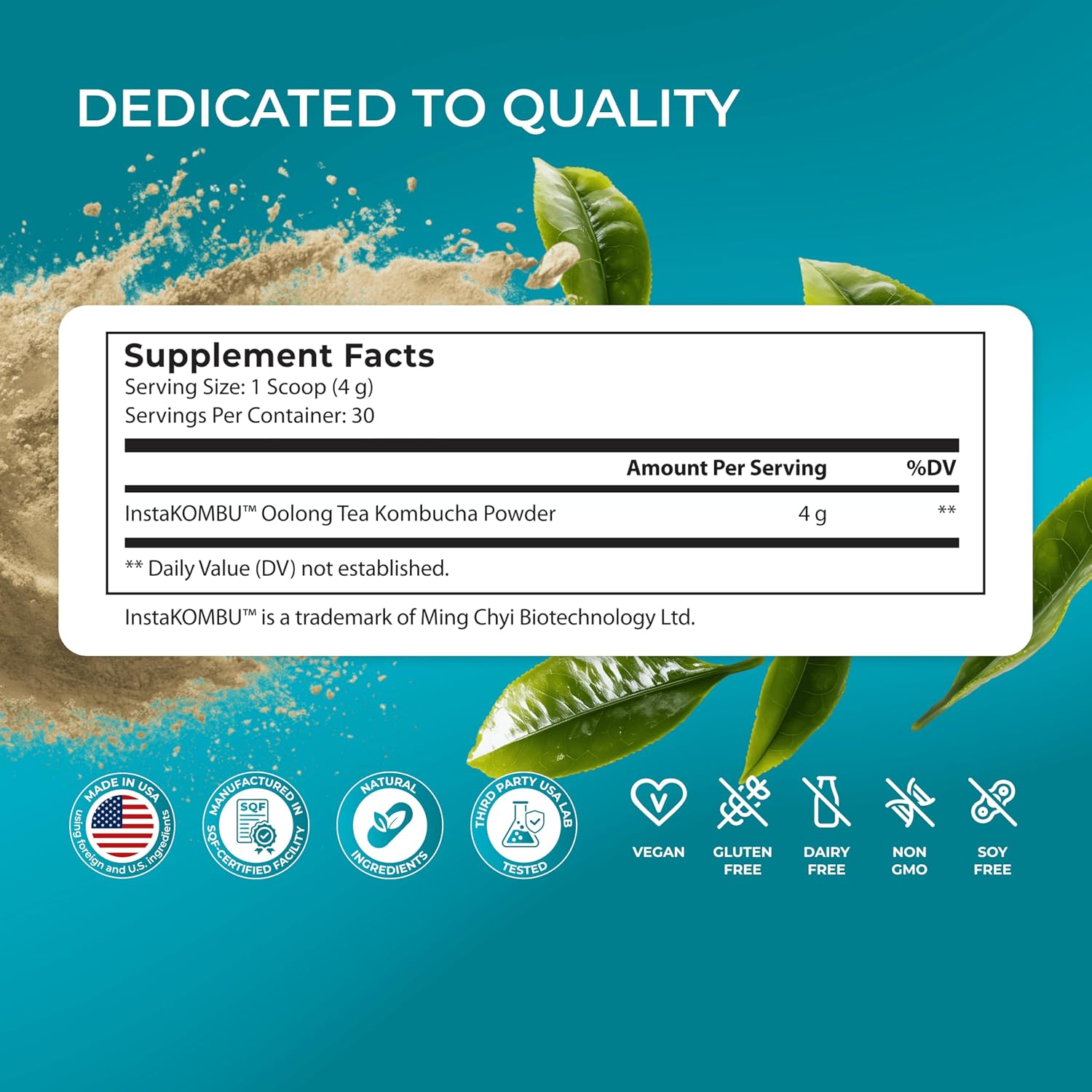 Gut Kombucha - Korean Tea Probiotic Drink | Oolong Tea Flavor Organic Kombucha Powder to Support Healthy Digestion