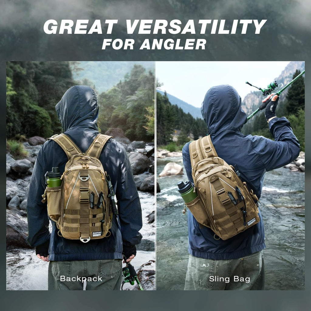 Fishing Tackle Backpack with Tackle Boxes Rod Holder Fishing Bag | Waterproof Fishing Tackle Bag with Lip Gripper
