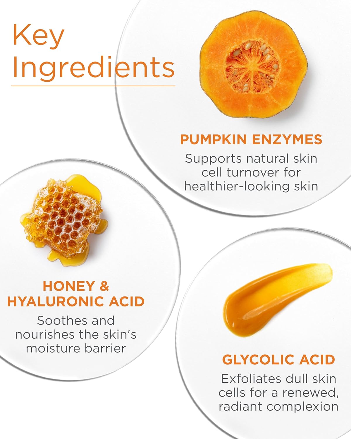 Pumpkin Honey Glycolic Mask (1.7 fl oz) | Exfoliating Face Mask with Glycolic Acid, Vitamin C for a Radiant Glow