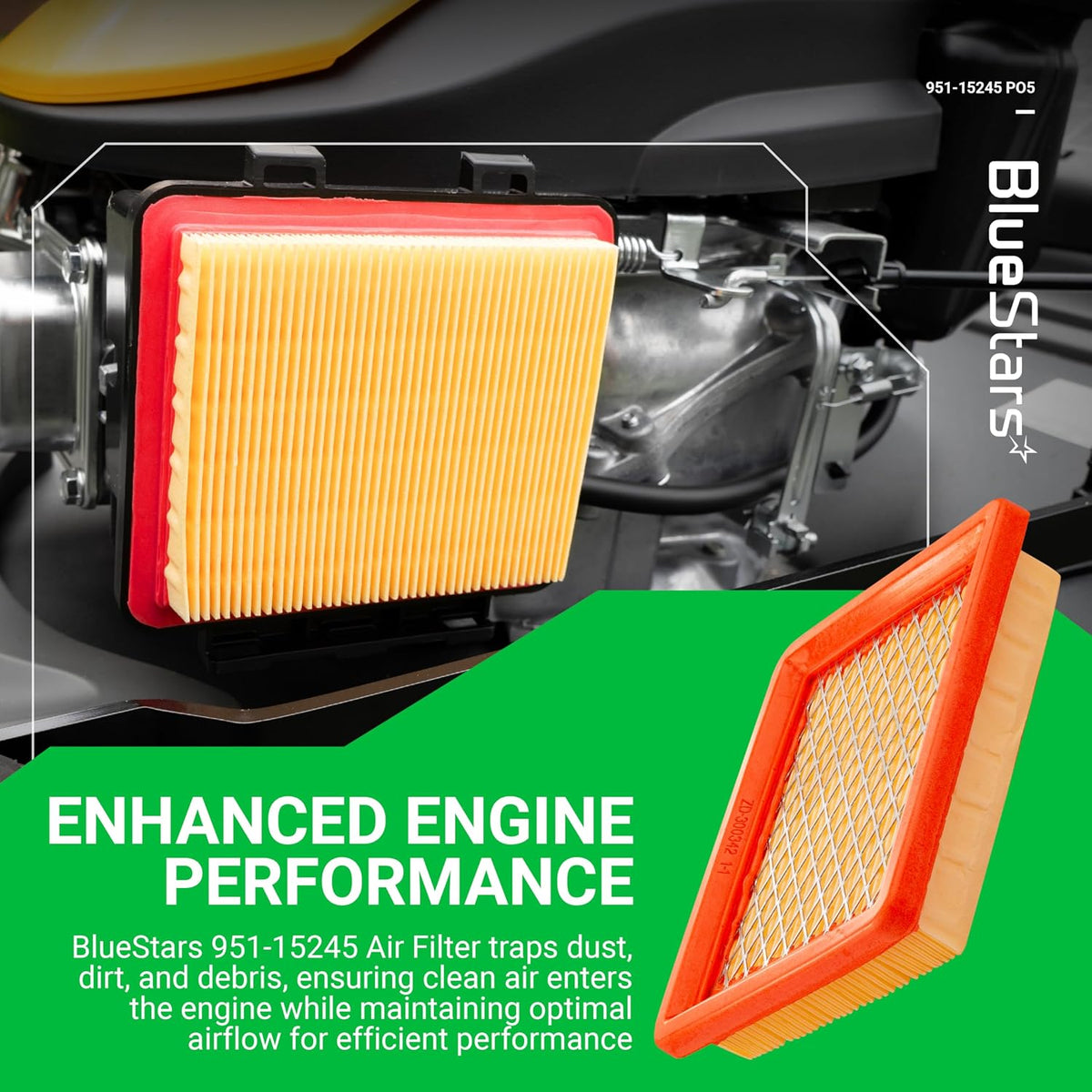 BlueStars 5 packs 951-15245 Air Filter - Replaces MTD 751-15245 Cub Cadet