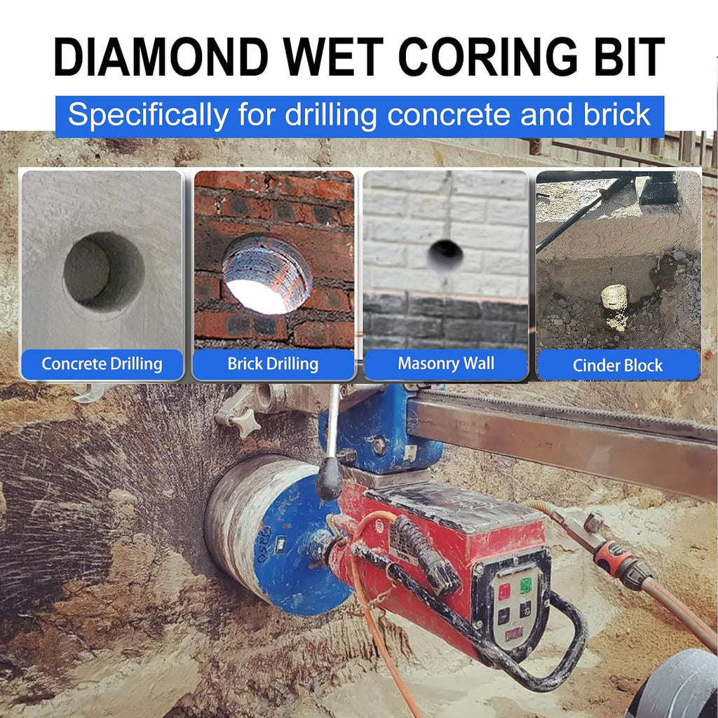 Diamond Core Drill Bits 2" Diameter 10"/254mm Drilling Depth 5/8-11" Thread Core Bit Turbo Laser-Welded Segments for