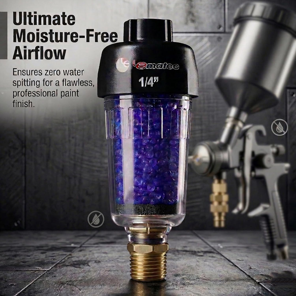 LE LEMATEC Inline Air Dryer & Desiccant Filter for Paint Spray Gun