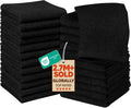 24 Pack Washcloths, 12x12 in, 100% Cotton, Black | Premium 100% Ring Spun Cotton Face Cloths - Highly Absorbent, Fast