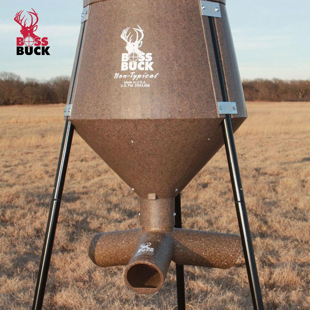 Gravity Deer Feeder for Game & Hunting, 200 lb Corn Capacity