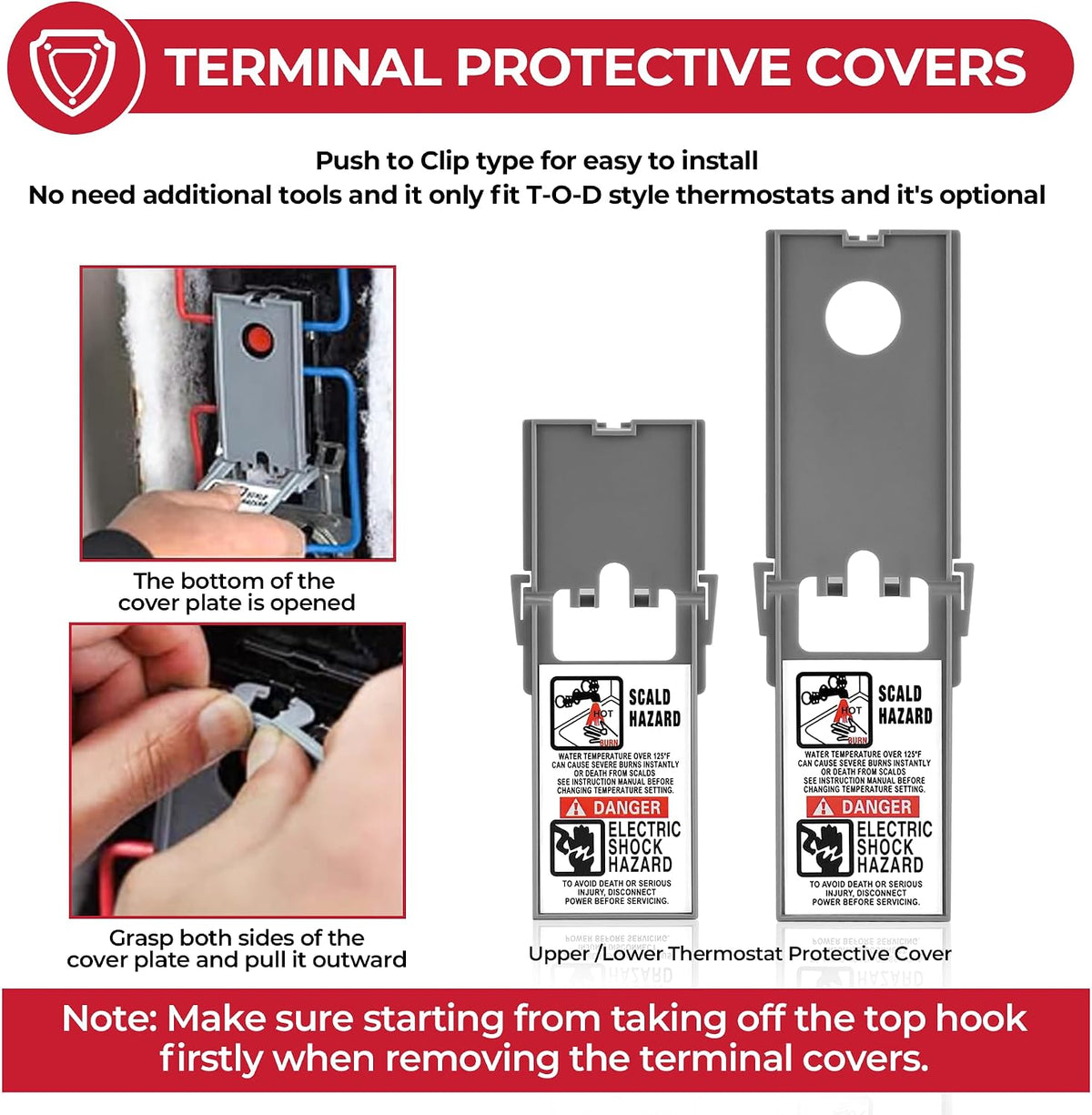 Electric Water Heater Tune-Up Kit, Includes Upper & Lower Heater Thermostat and Protective Covers, Water Heater Heating Elements, Quick Change Tool, Element Wrench